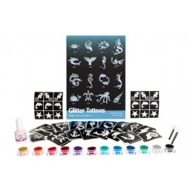 Kit complet "Under the sea" de tatoos paillettes biodégradables Ybody