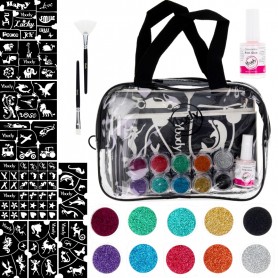 Kit complet "Big party" de tatoos paillettes biodégradables Ybody